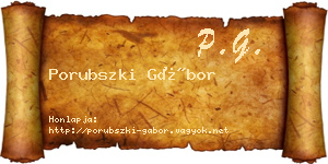 Porubszki Gábor névjegykártya
